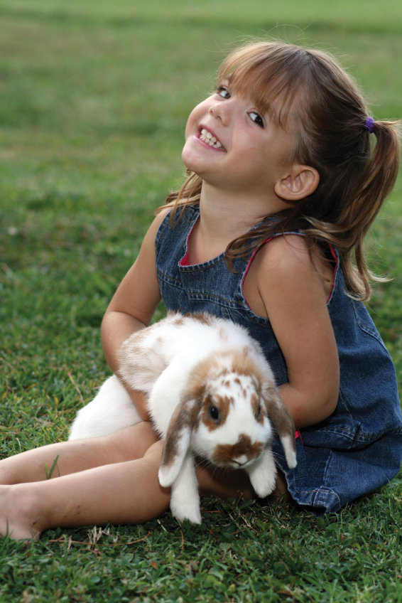 girl with rabbit